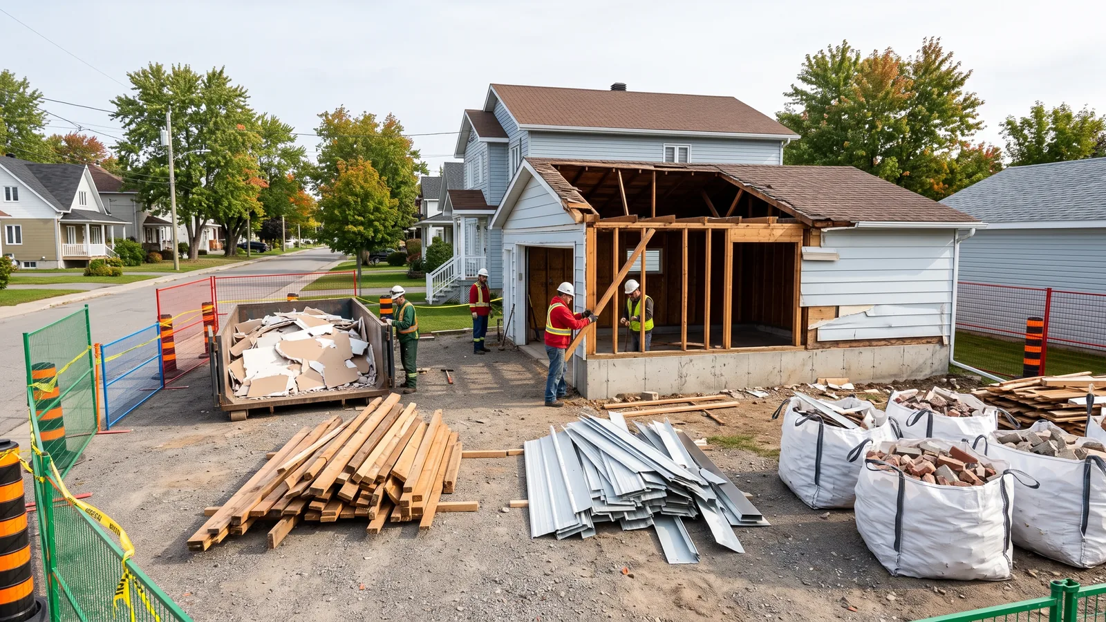 Chantier de démolition résidentielle à Amos