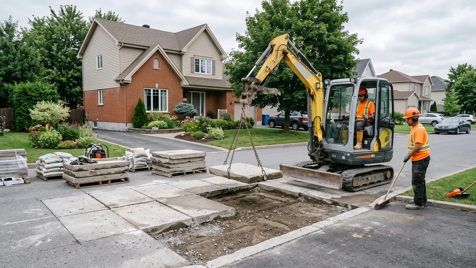 Chantier de démolition résidentielle à Boisbriand