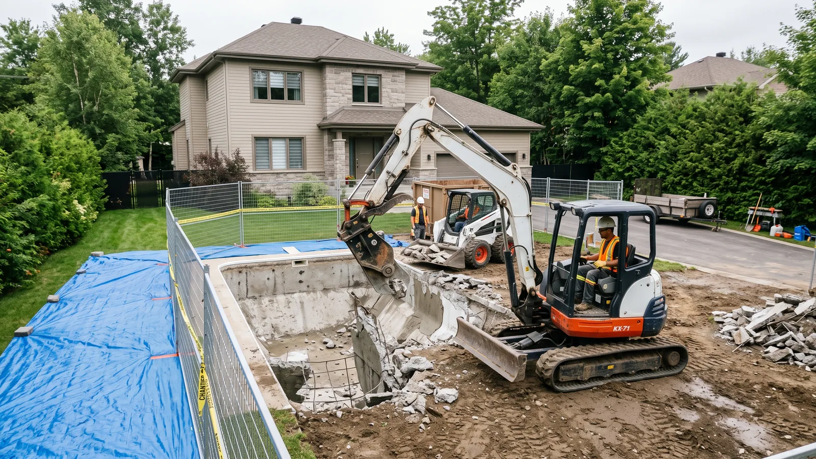 Projet de démolition résidentielle à Cantley, Québec