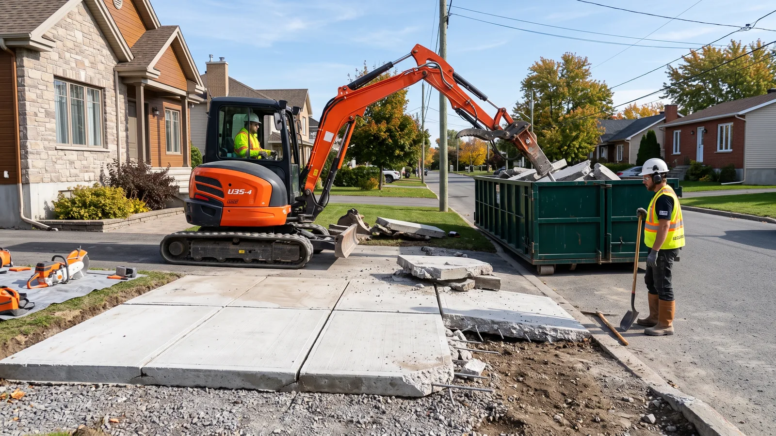 Chantier de démolition résidentielle à Pont-Rouge