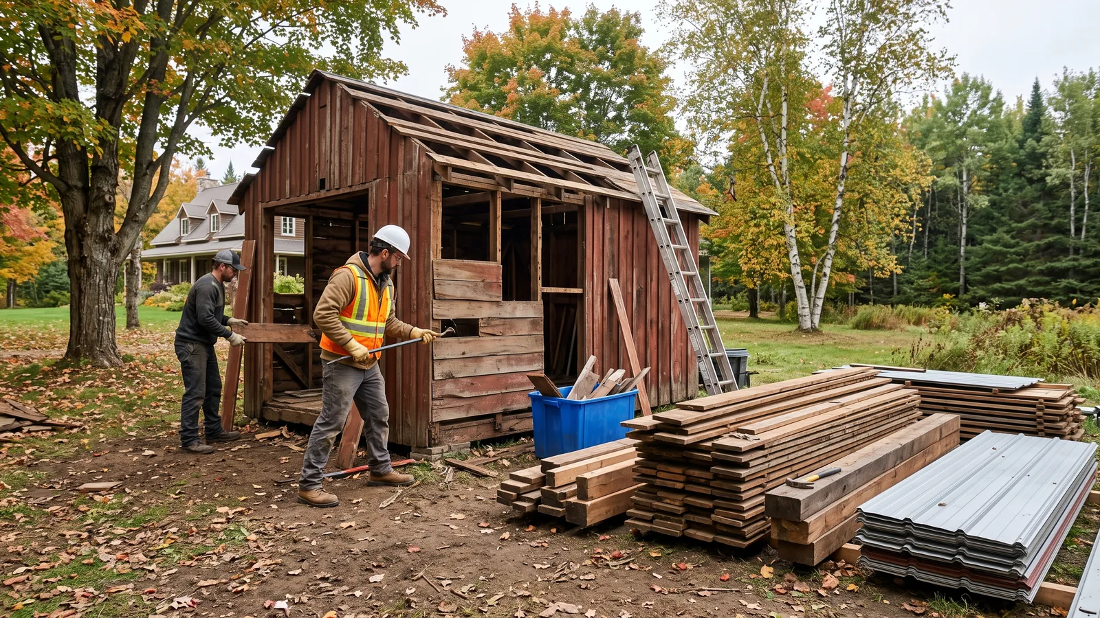 Chantier de démolition résidentielle à Rawdon