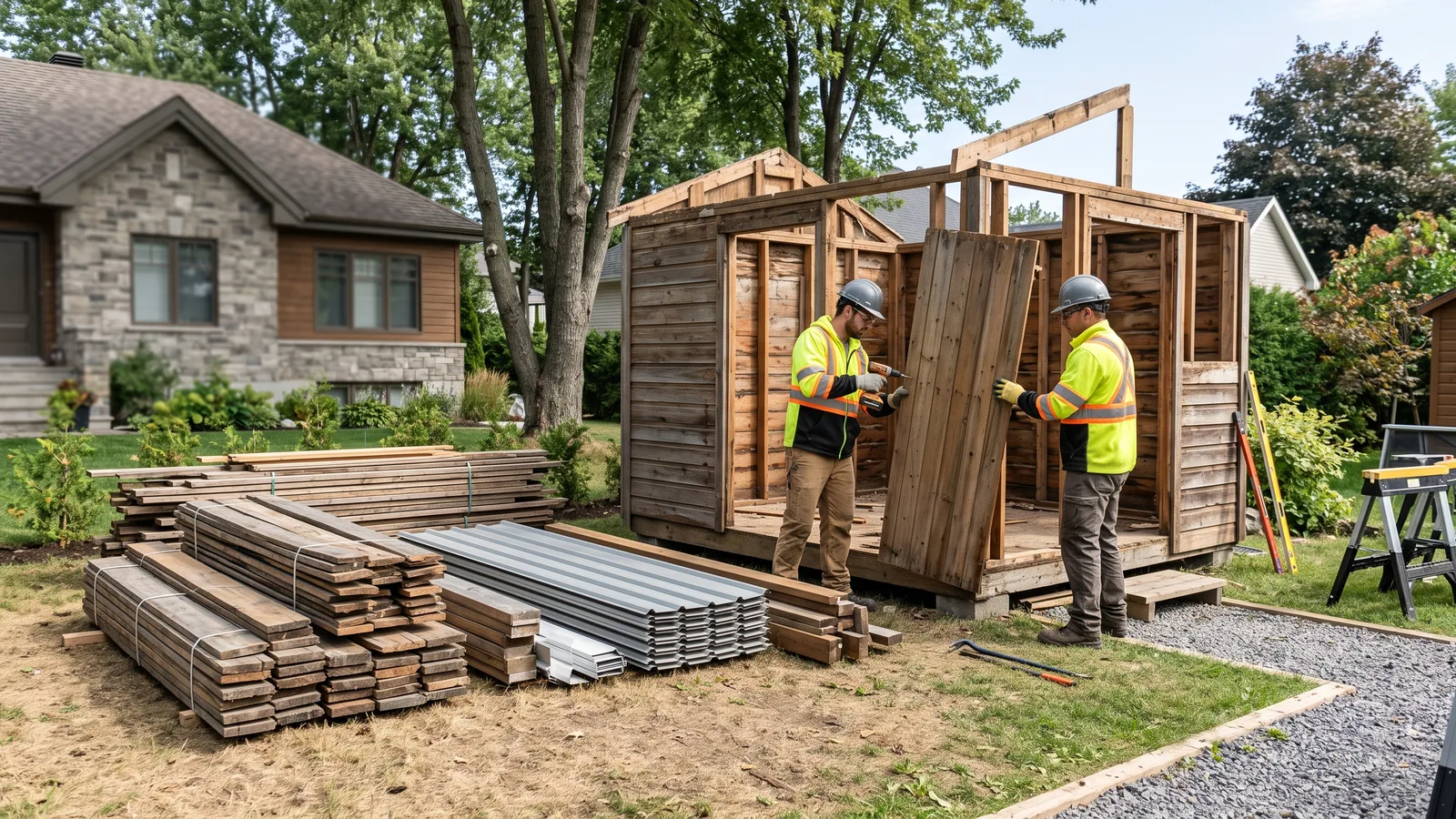 Chantier de démolition résidentielle à Saint-Basile-le-Grand