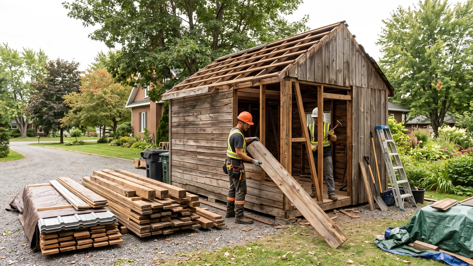 Projet de démolition résidentielle à Saint-Rémi, Québec