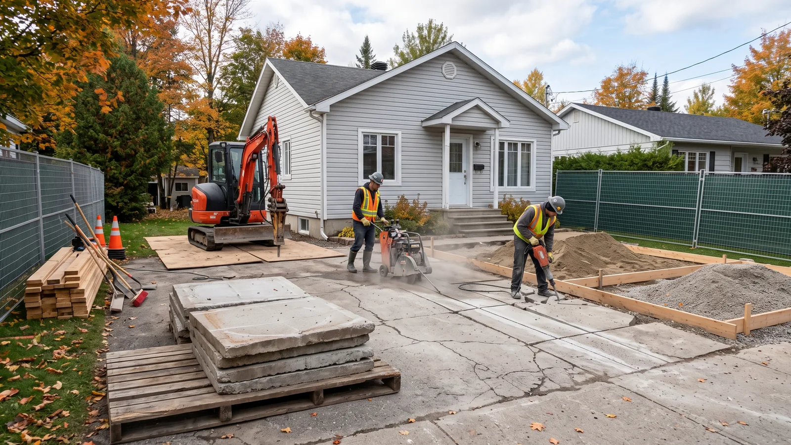 Chantier de démolition résidentielle à Sainte-Agathe-des-Monts