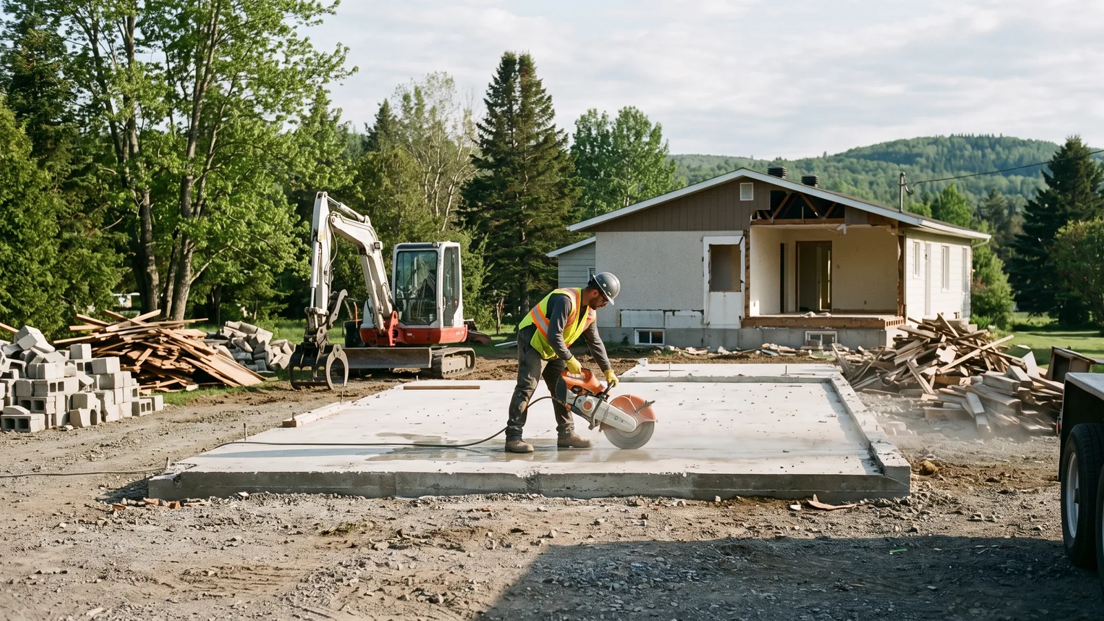 Projet de démolition résidentielle à Sainte-Béatrix, Québec