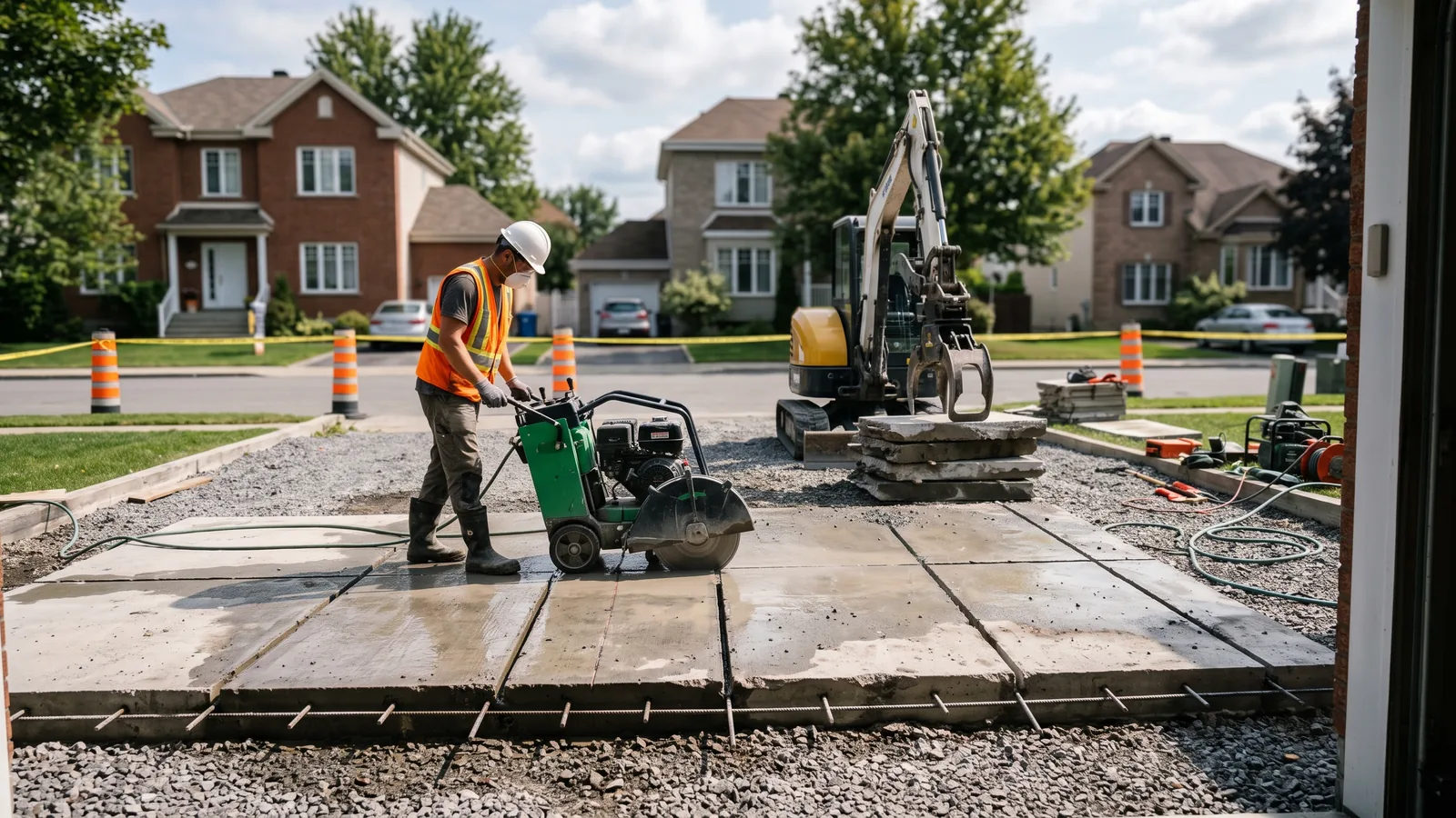 Chantier de démolition résidentielle à Brigham